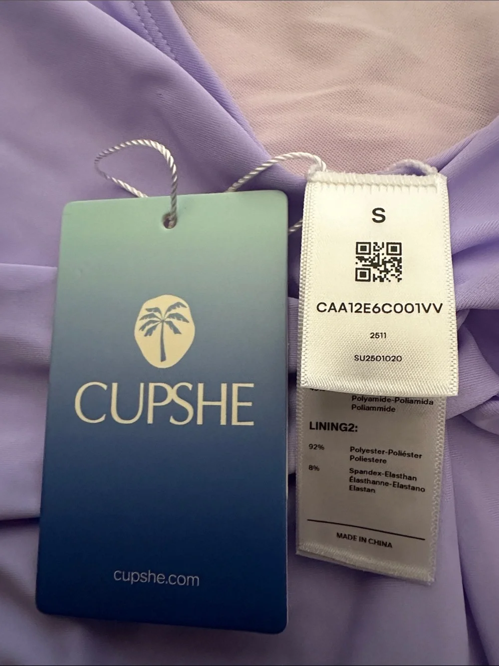 Cupshe Lavender Ruched Girls One-Piece Swimsuit